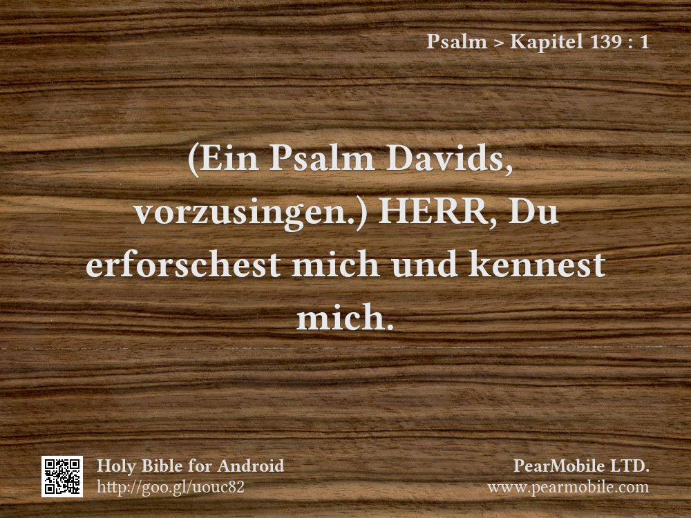 Psalm, Kapitel 139:1